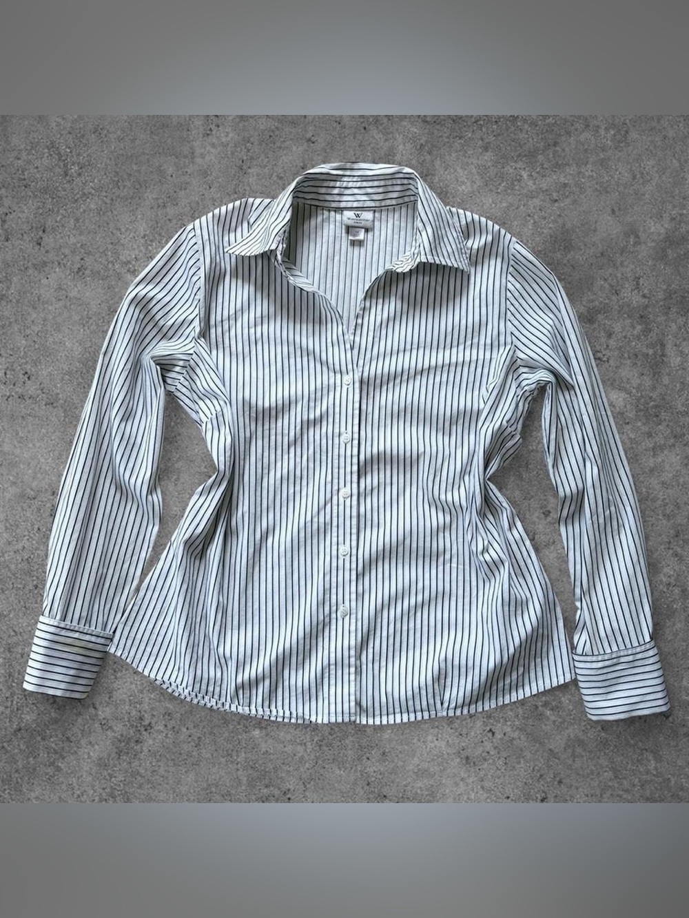 White Pinstripe Button Down Shirt